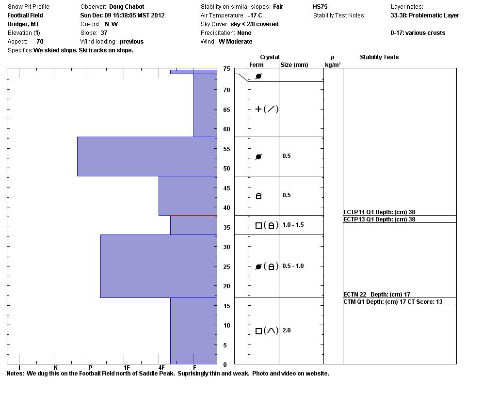 Football Field Snowpit Profile
