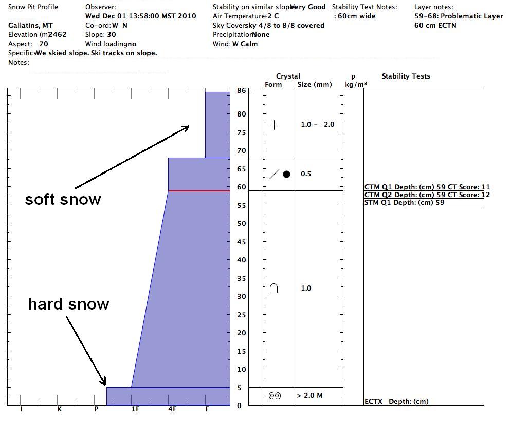 Northern Gallatin Snowpit Graph Northern Gallatin Snowpit Graph