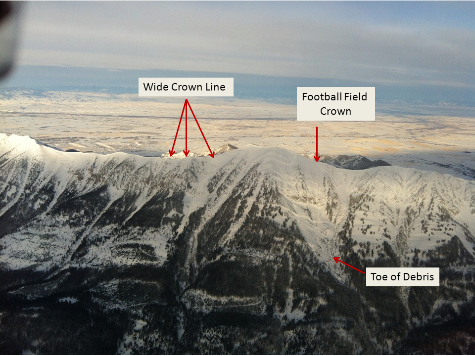 Aerial View of Bridger Ridge Avalanches Aerial View of Bridger Ridge Avalanches