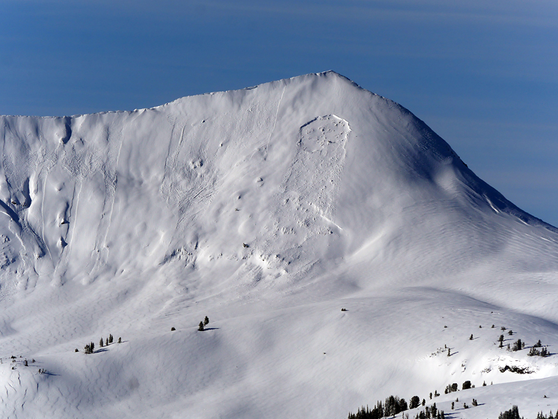 Avalanches on Sunset Peak near Cooke Avalanches on Sunset Peak near Cooke