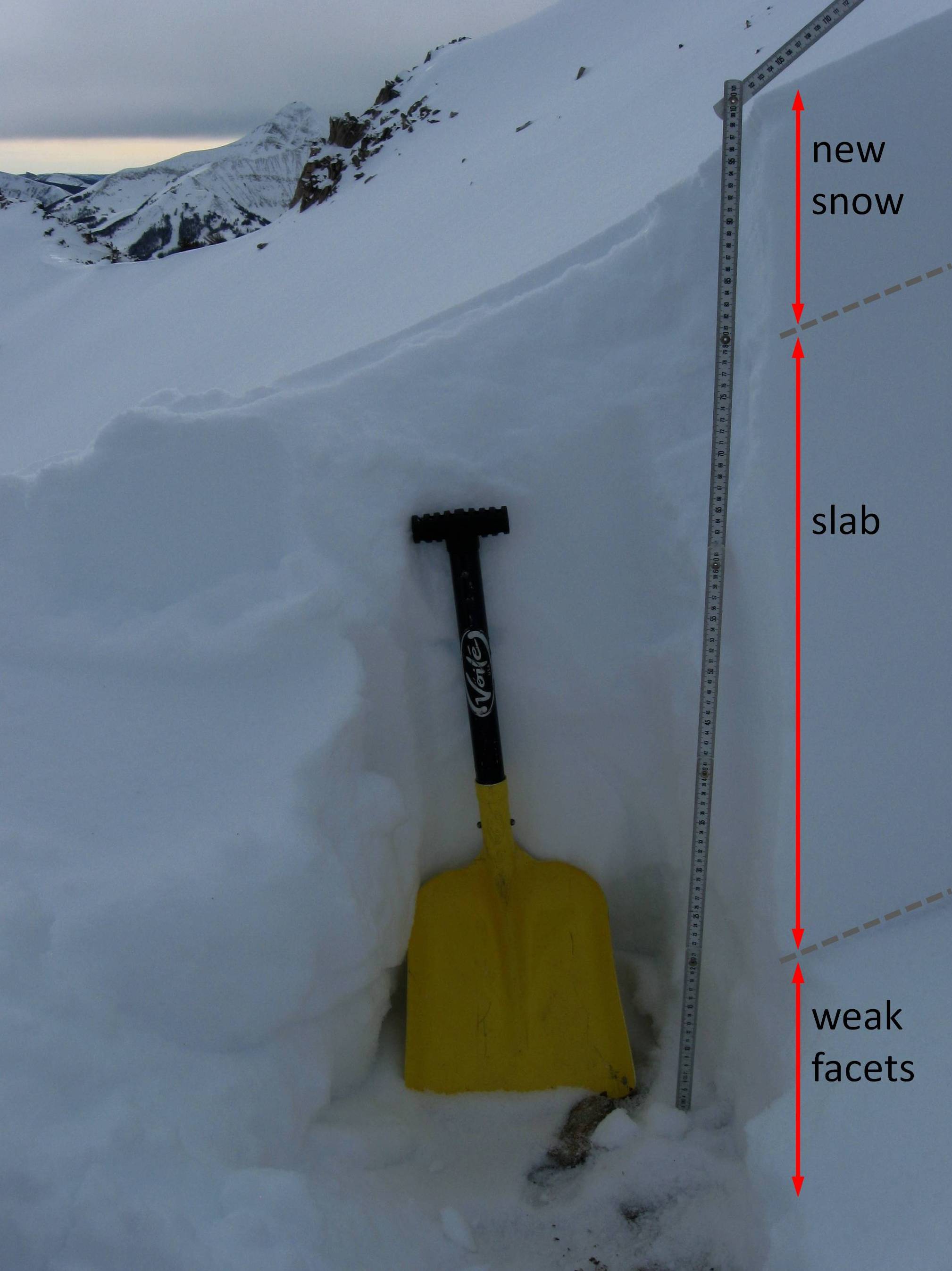 Example of a thin and weak snowpack Example of a thin and weak snowpack